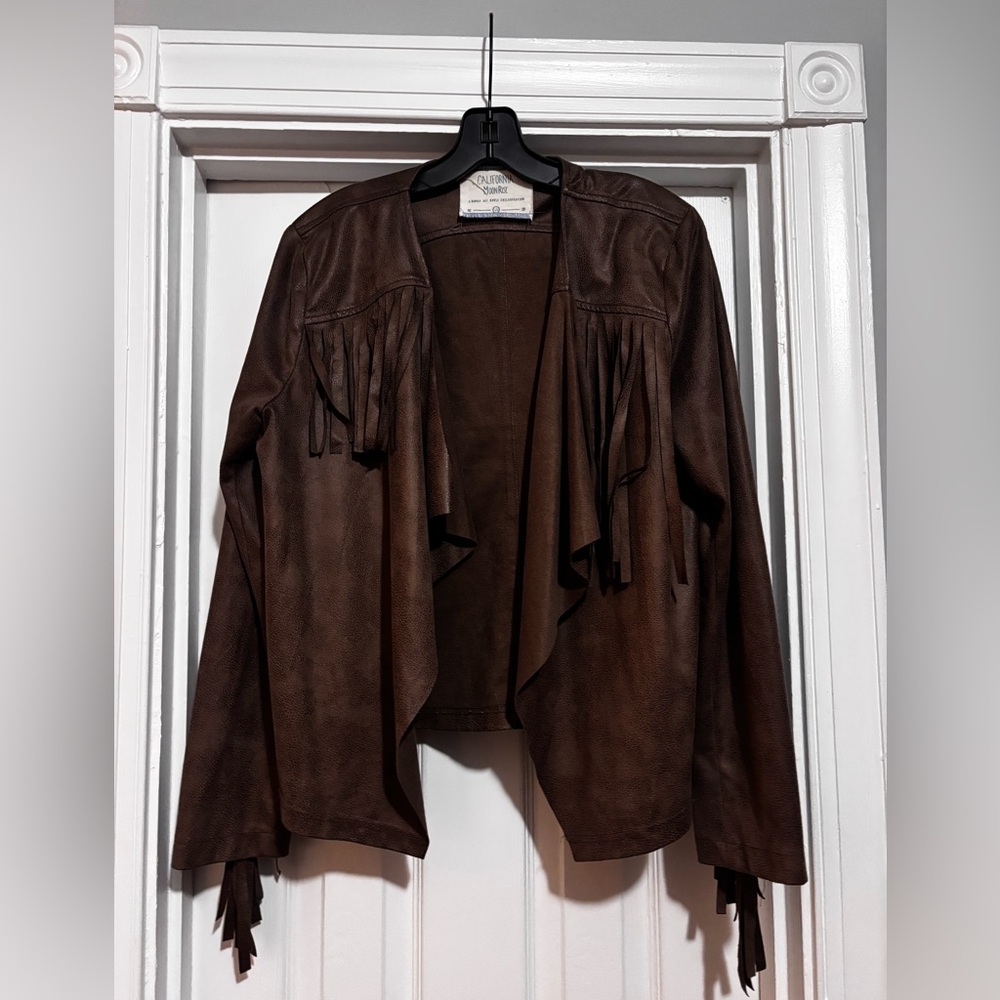 Brown Leather Fringe Jacket
